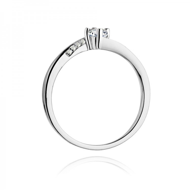 Pierścionek z białego złota z diamentami  - próba 585 0,19CT W-262B
