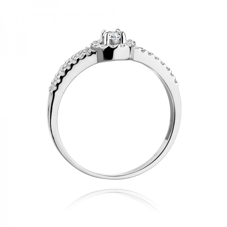 Pierścionek z białego złota z diamentami  - próba 585 0,31CT W-272B