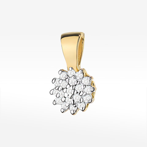 Zawieszka z żółtego złota z diamentami  - próba 585 0,095CT Z-401A