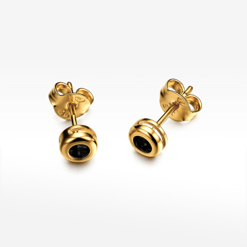 Kolczyki ze złota z czarną cyrkonią