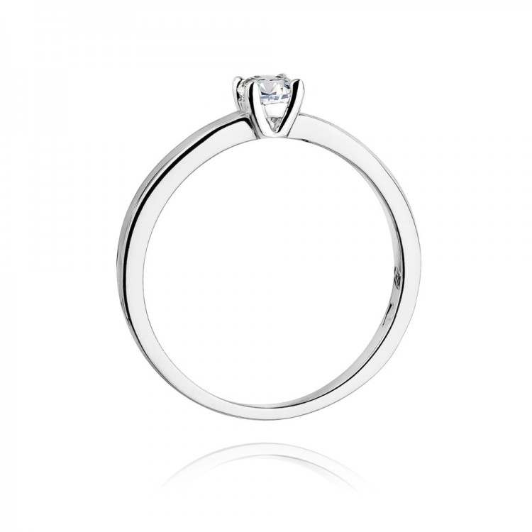 Pierścionek z białego złota z diamentem - próba 585 0,20CT W-293B
