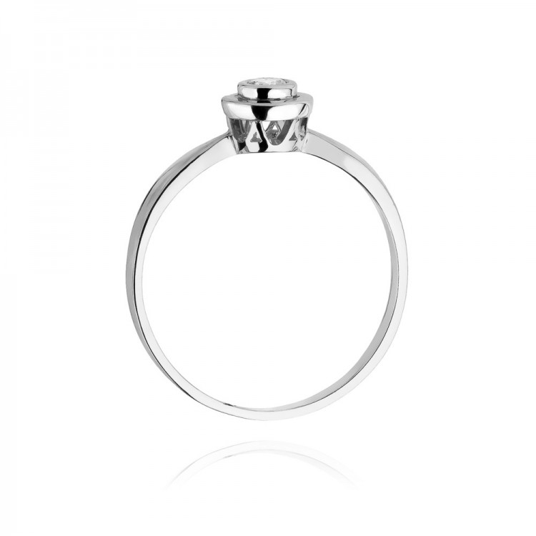 Pierścionek z białego złota z diamentem - próba 585 0,10CT W-294B 0.10ct