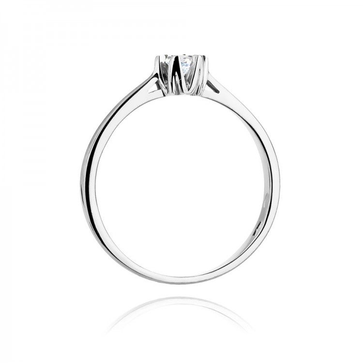 Pierścionek z białego złota z diamentem - próba 585 0,12CT PV-268B