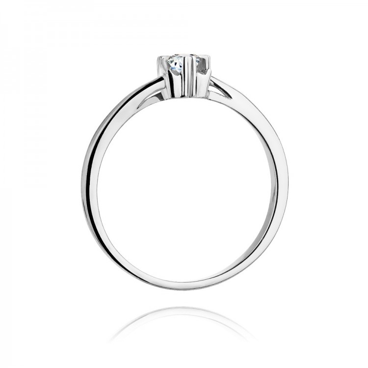Pierścionek z białego złota z diamentem - próba 585 0,10CT W-318B