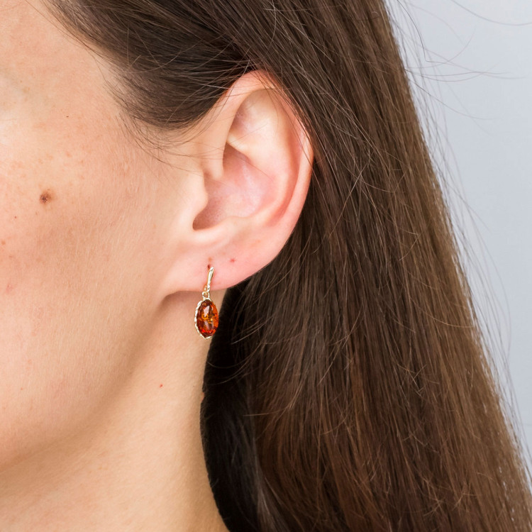 Kolczyki ze złota z bursztynem