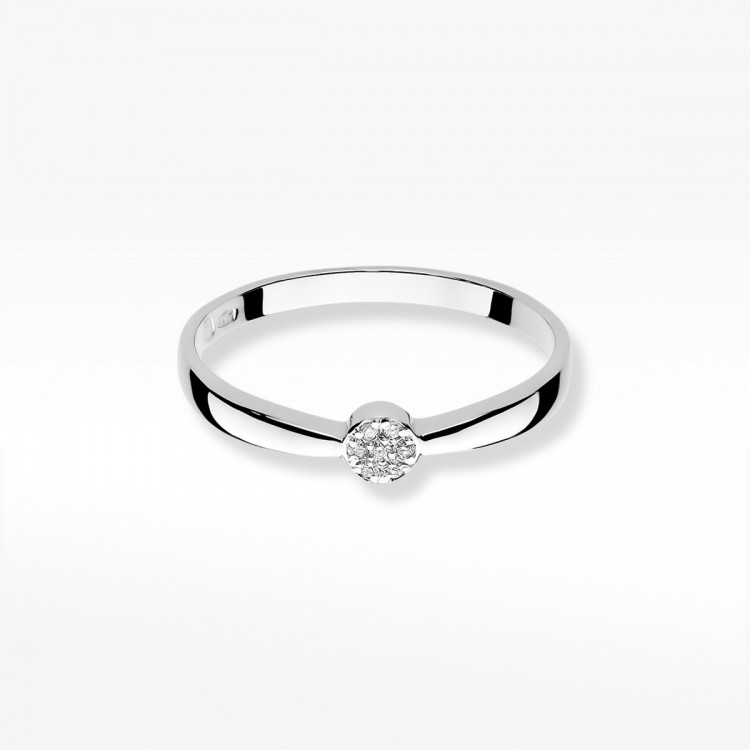 Pierścionek z białego złota z diamentem - próba 585 0,04CT W-322B