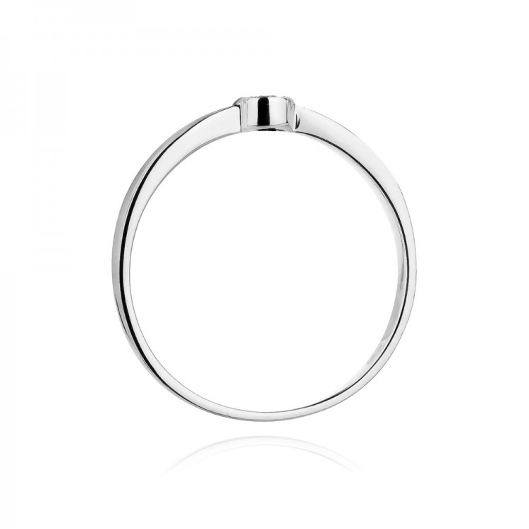 Pierścionek z białego złota z diamentem - próba 585 0,04CT W-322B