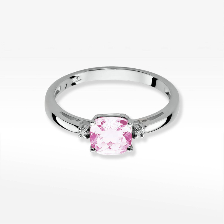 Pierścionek W0003 Różowy Topaz 1,10ct białe złoto