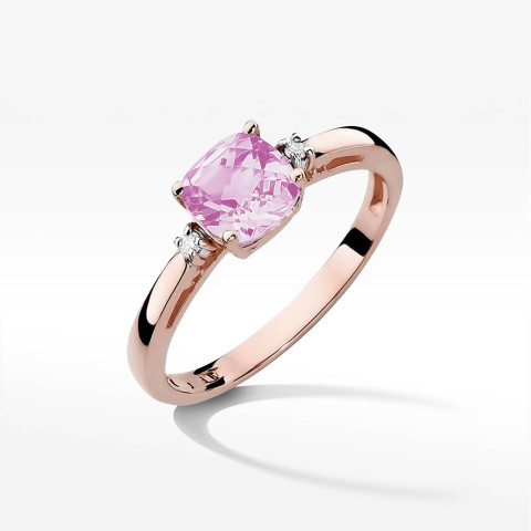 Pierścionek W0003 Różowy Topaz 1,10ct różowe złoto