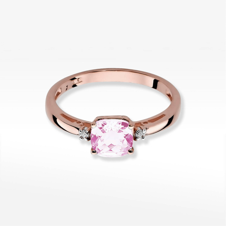 Pierścionek W0003 Różowy Topaz 1,10ct różowe złoto
