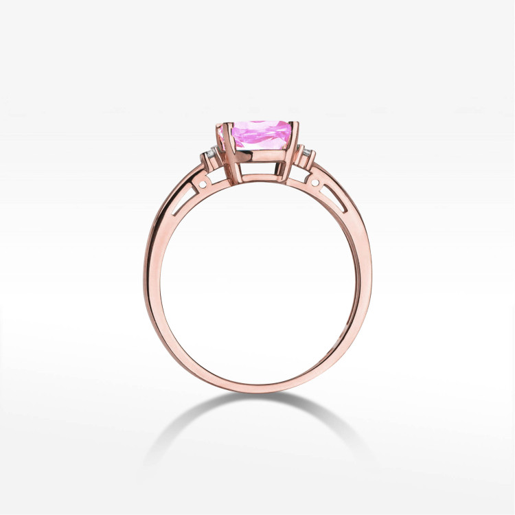 Pierścionek W0003 Różowy Topaz 1,10ct różowe złoto