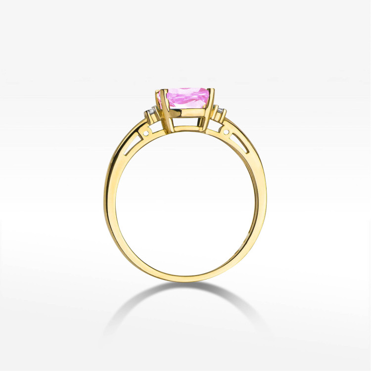 Pierścionek W0003 Różowy Topaz 1,10ct żółte złoto