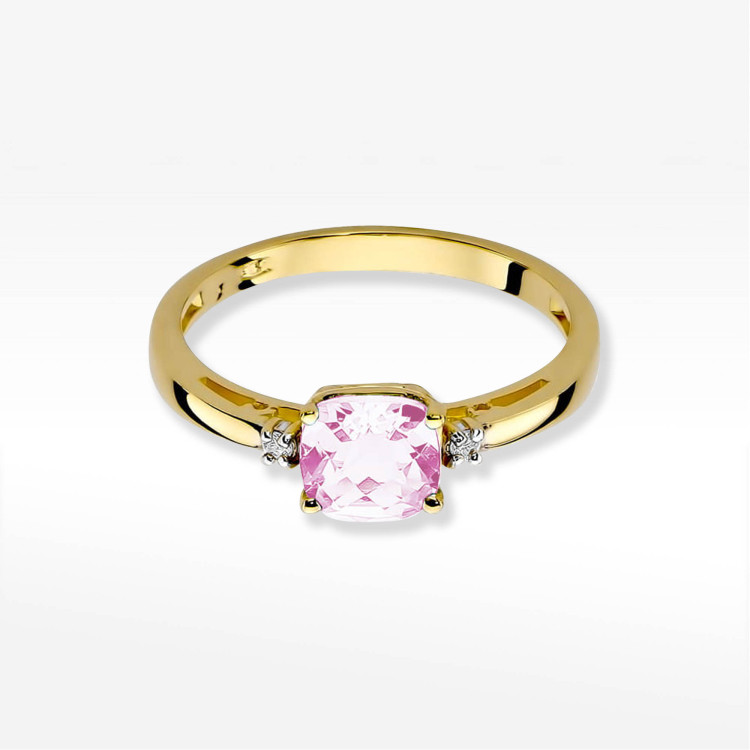 Pierścionek W0003 Różowy Topaz 1,10ct żółte złoto