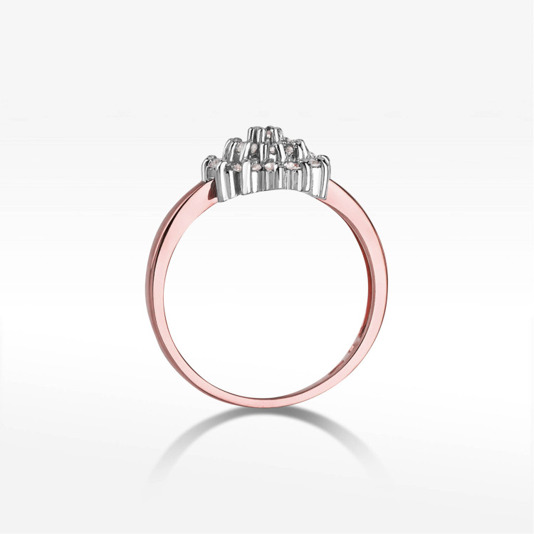 Pierścionek z różowego złota z diamentami  - próba 585 0,40CT PV-252C