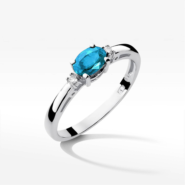 Pierścionek W0006 Topaz Swiss 0,50ct białe złoto