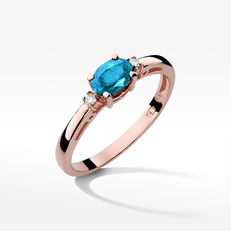 Pierścionek W0006 Topaz Swiss 0,50ct różowe złoto