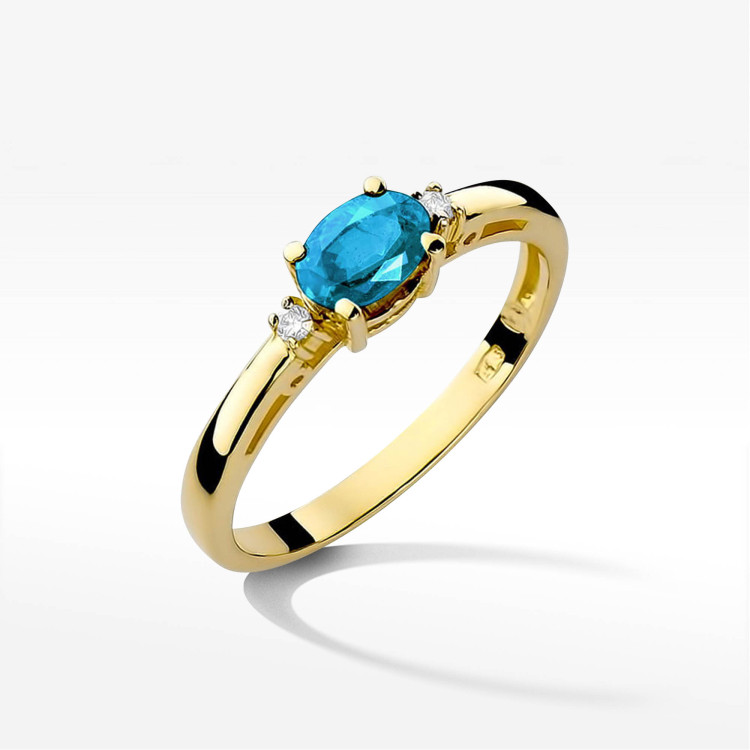 Pierścionek W0006 Topaz Swiss 0,50ct żółte złoto