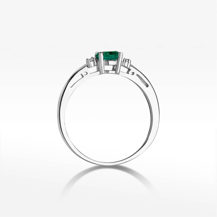 Pierścionek W0006 Szmaragd 0,40ct białe złoto