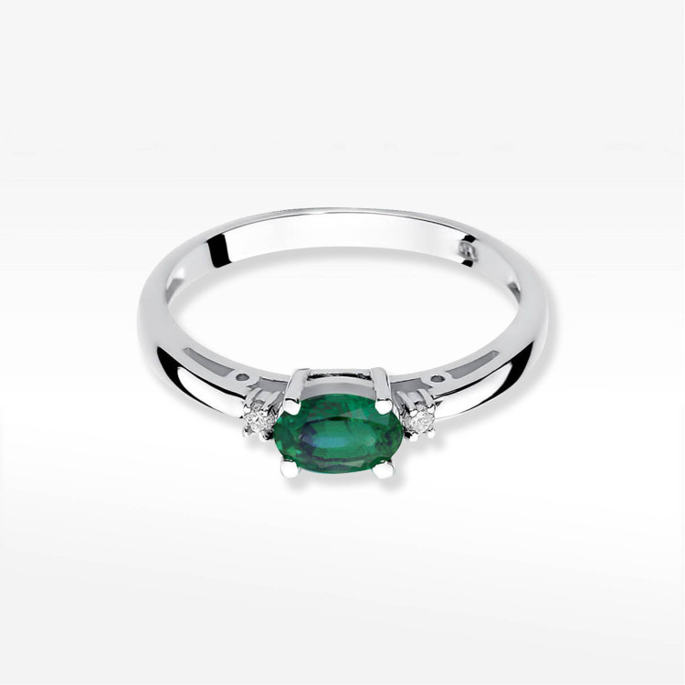Pierścionek W0006 Szmaragd 0,40ct białe złoto