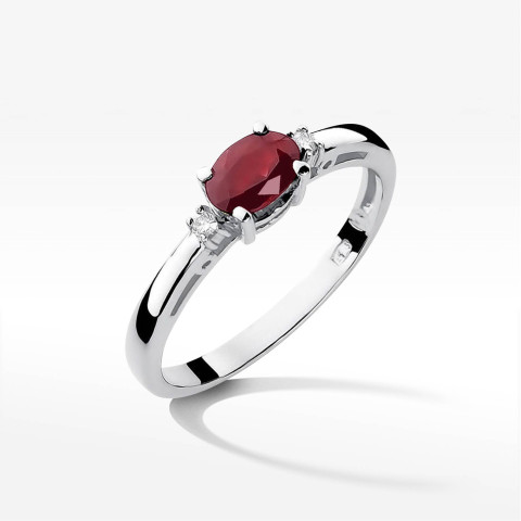 Pierścionek W0006 Rubin 0,60ct białe złoto
