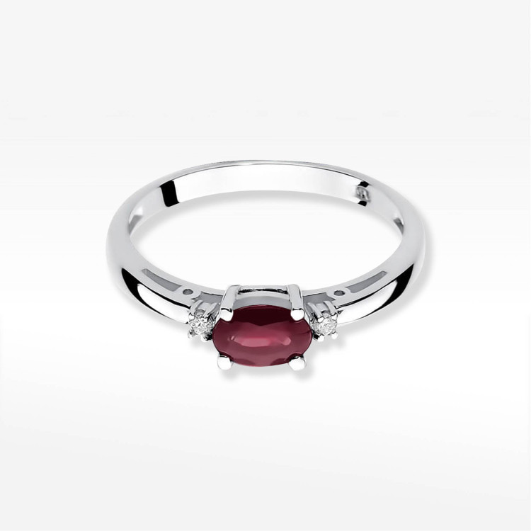 Pierścionek W0006 Rubin 0,60ct białe złoto