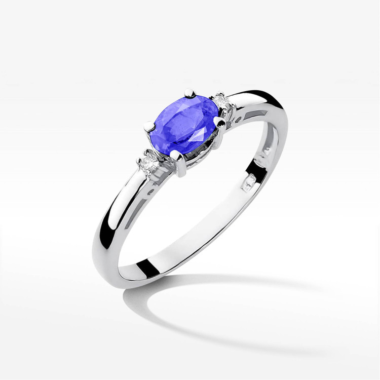 Pierścionek W0006 Tanzanit 0,40ct białe złoto
