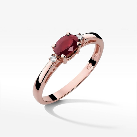 Pierścionek W0006 Rubin 0,60ct różowe złoto