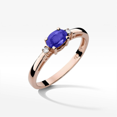 Pierścionek W0006 Tanzanit 0,40ct różowe złoto