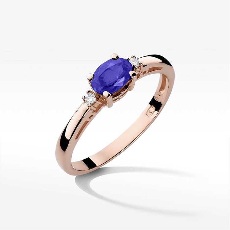 Pierścionek W0006 Tanzanit 0,40ct różowe złoto