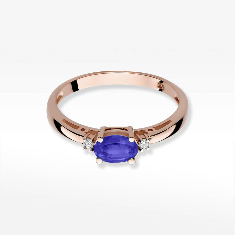 Pierścionek W0006 Tanzanit 0,40ct różowe złoto
