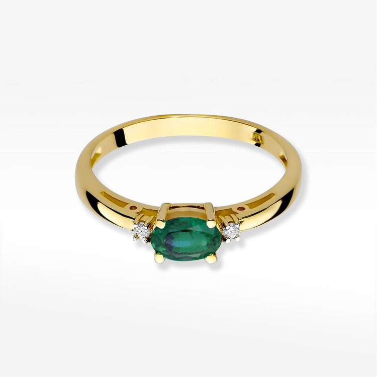 Pierścionek W0006 Szmaragd 0,40ct żółte złoto
