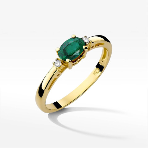 Pierścionek W0006 Szmaragd 0,40ct żółte złoto