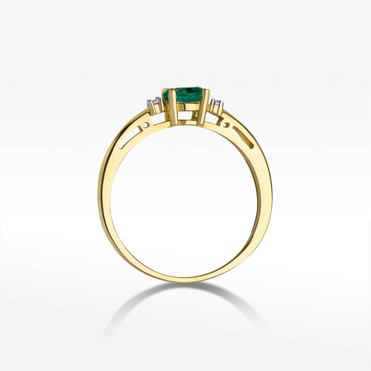 Pierścionek W0006 Szmaragd 0,40ct żółte złoto