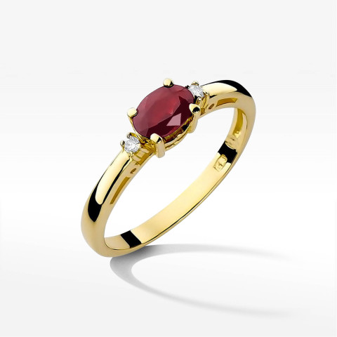 Pierścionek W0006 Rubin 0,60ct żółte złoto