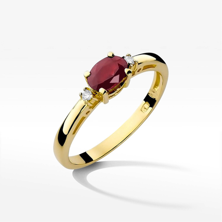 Pierścionek W0006 Rubin 0,60ct żółte złoto