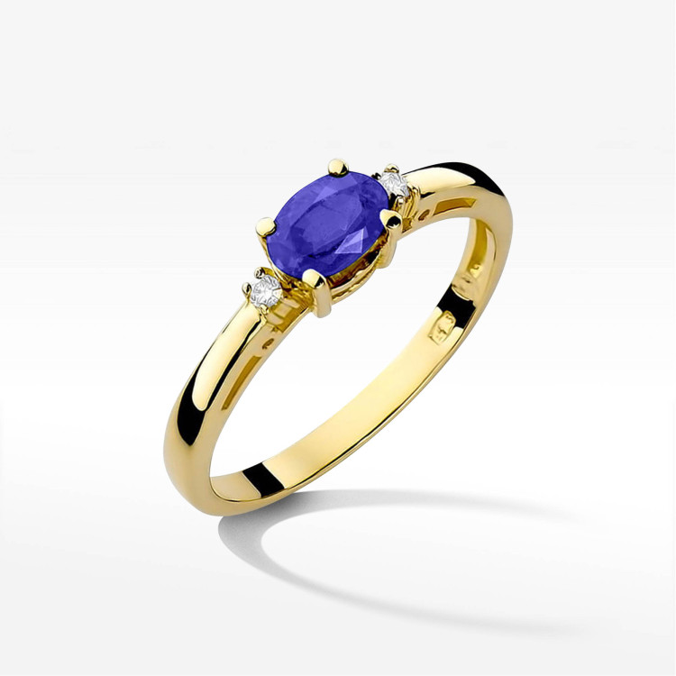 Pierścionek W0006 Tanzanit 0,40ct żółte złoto