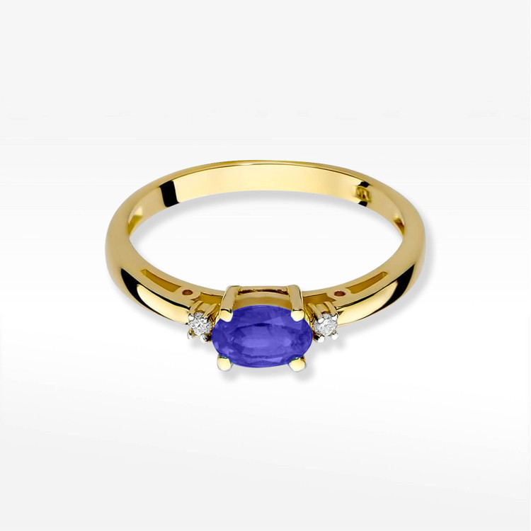 Pierścionek W0006 Tanzanit 0,40ct żółte złoto
