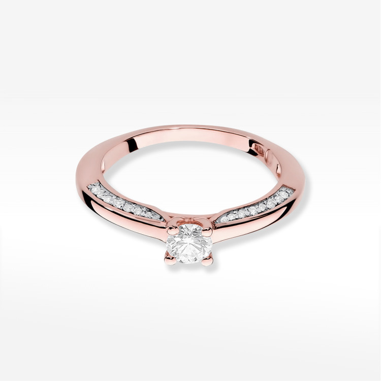 Pierścionek W0009 Diament 0,30ct różowe złoto