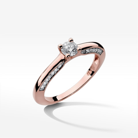 Pierścionek W0009 Diament 0,30ct różowe złoto
