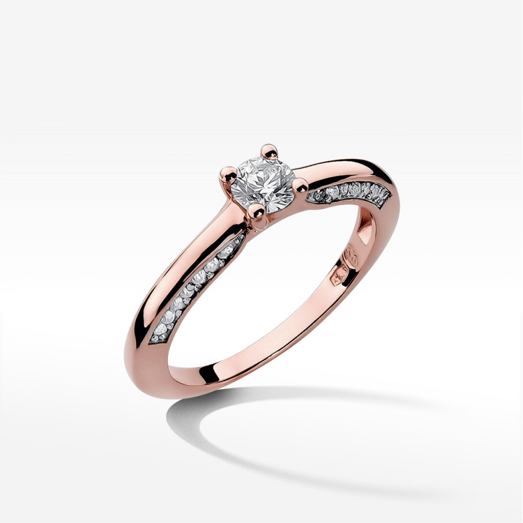Pierścionek W0009 Diament 0,30ct różowe złoto