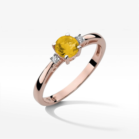 Pierścionek z różowego złota z cytrynem - próba 585 0,529CT PV-215CT