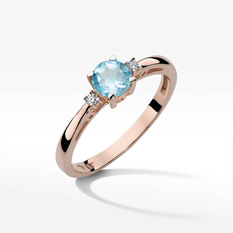 Pierścionek z różowego złota z topazem Swiss - próba 585 0,529CT PV-215CT