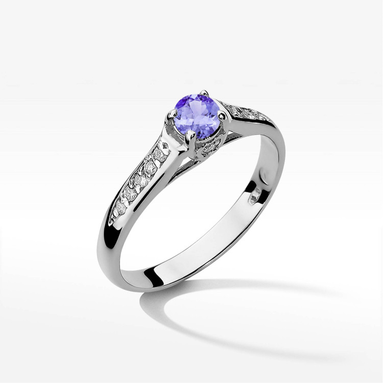 Pierścionek W0016 Tanzanit 0,35ct białe złoto
