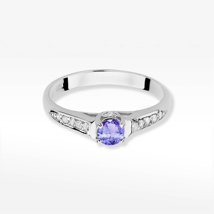 Pierścionek W0016 Tanzanit 0,35ct białe złoto