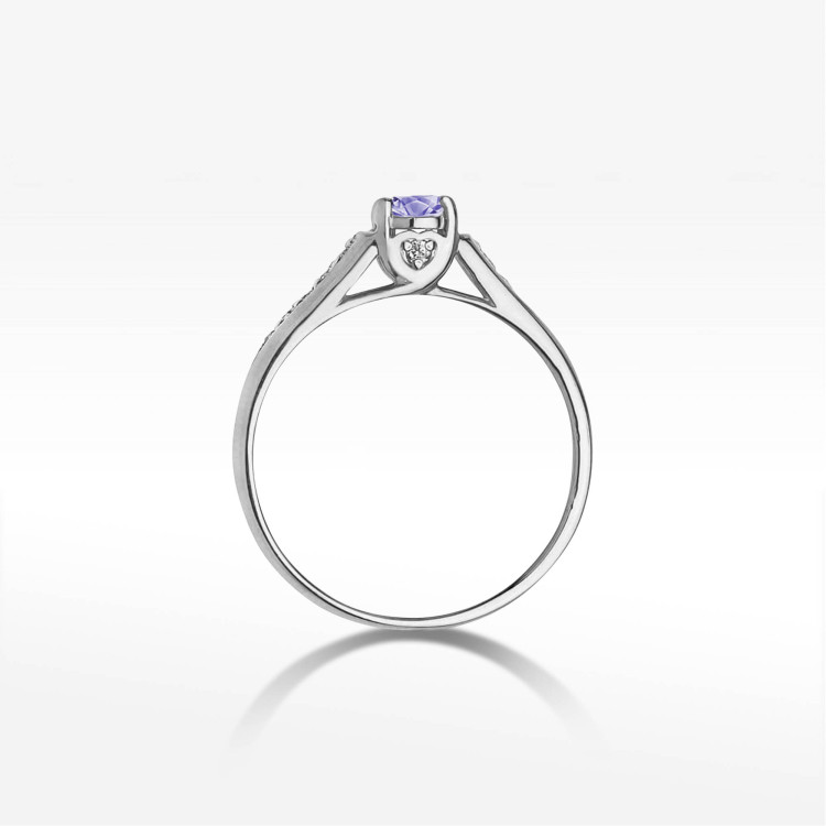Pierścionek W0016 Tanzanit 0,35ct białe złoto