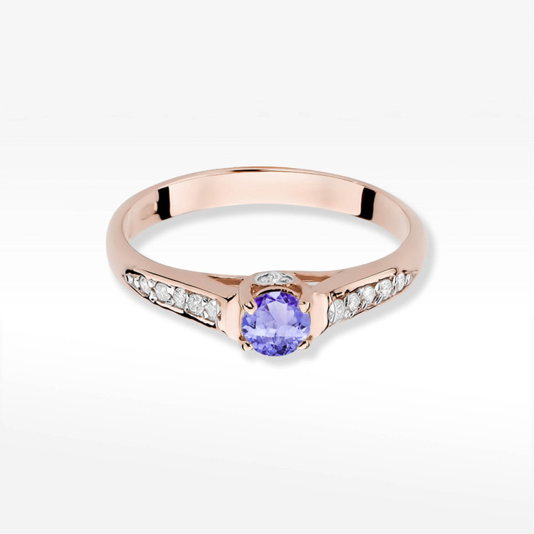 Pierścionek W0016 Tanzanit 0,35ct różowe złoto