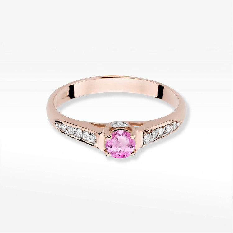 Pierścionek W0016 Różowy Topaz 0,30ct różowe złoto