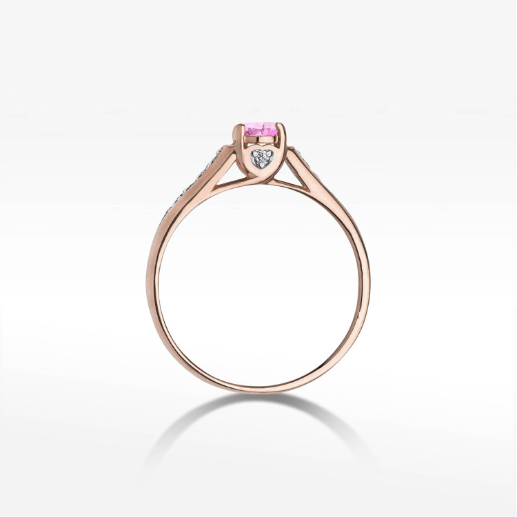 Pierścionek W0016 Różowy Topaz 0,30ct różowe złoto