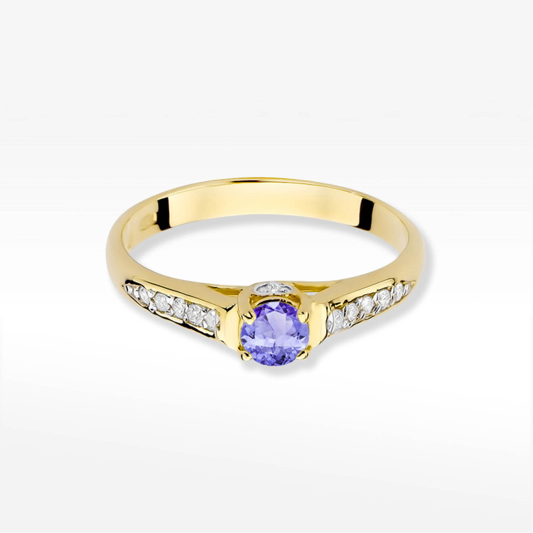 Pierścionek W0016 Tanzanit 0,35ct żółte złoto