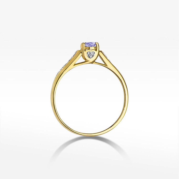 Pierścionek W0016 Tanzanit 0,35ct żółte złoto